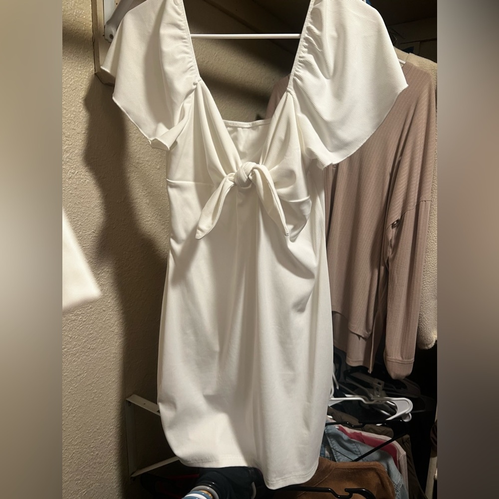 Body con white mini dress